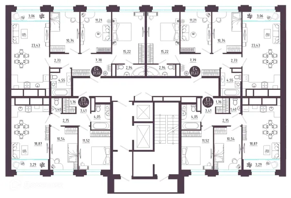 3 комн. квартиры в Рязани новостройки