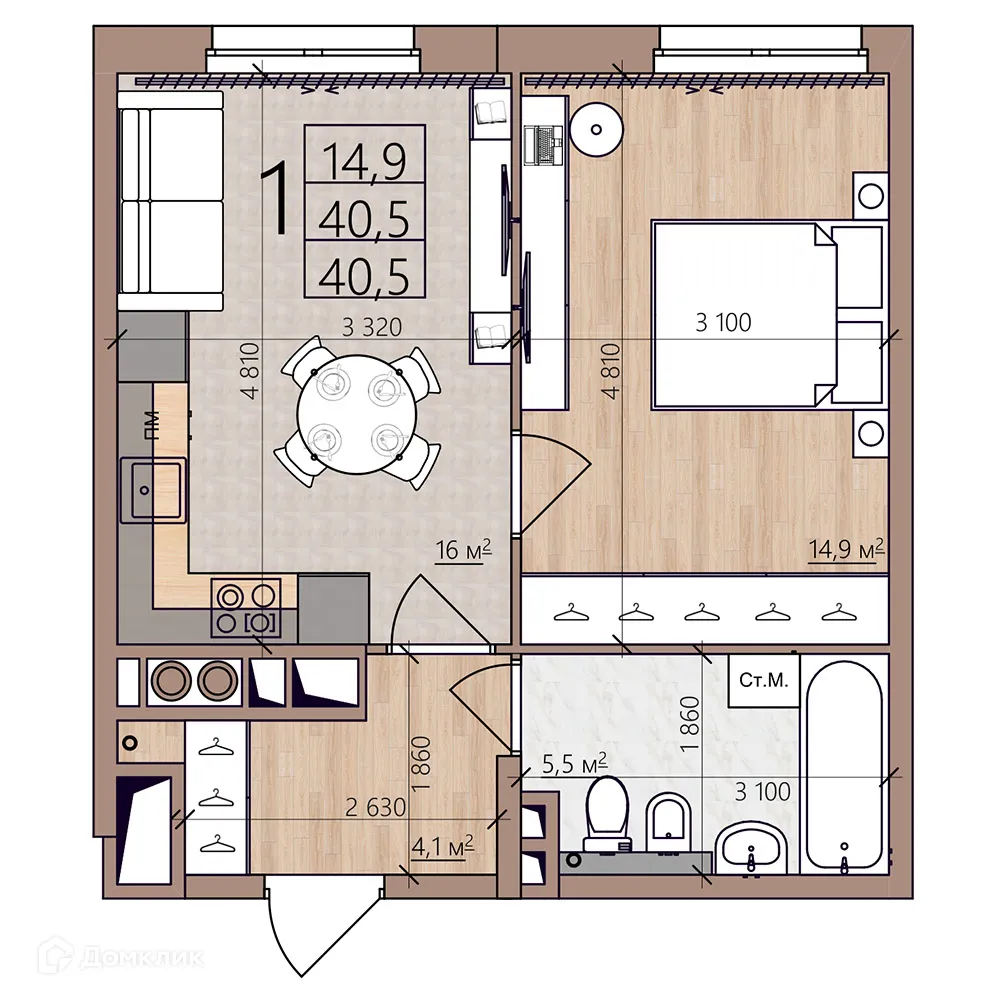 Фото квартиры в ЖК Окская стрелка