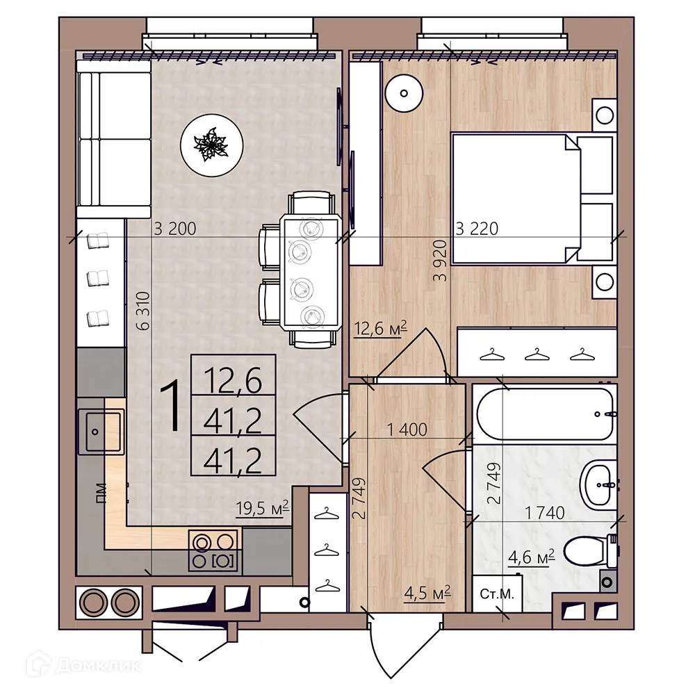Фото квартиры в ЖК Окская стрелка