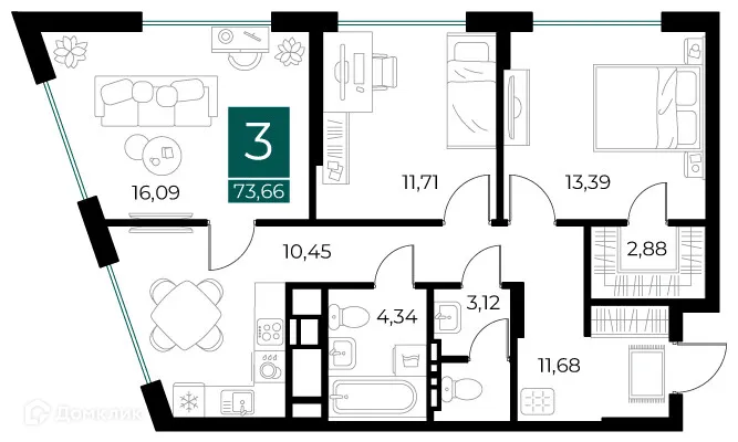 Фото квартиры в ЖК Арт-кварталы