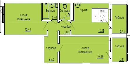 Фото квартиры в ЖК Green Town (Грин Таун)