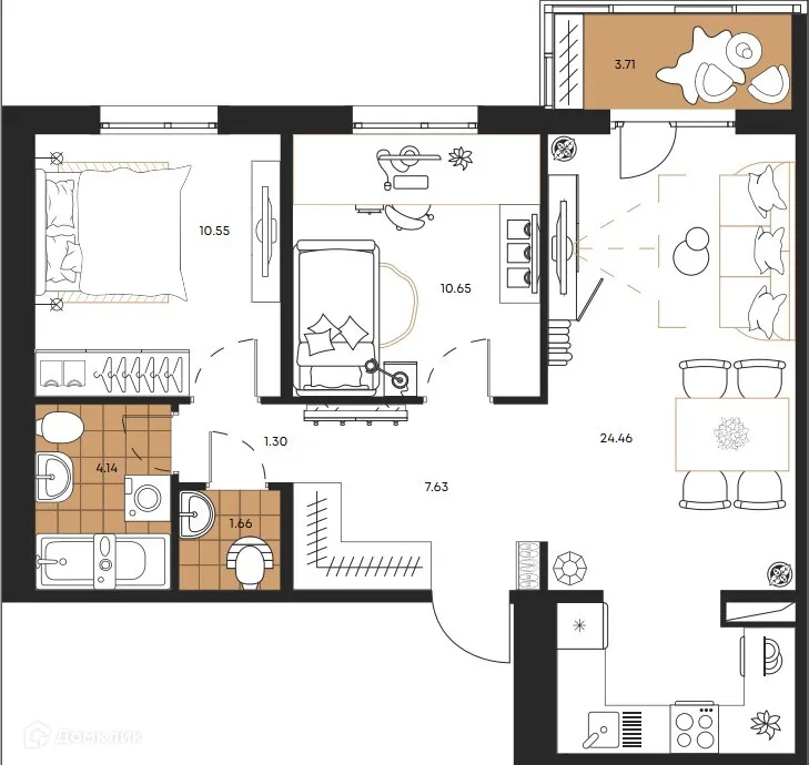 Фото квартиры в ЖК Большая Полянка