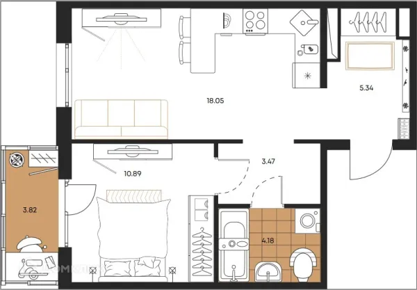 Студия квартиры в Южно-Сахалинске новостройки