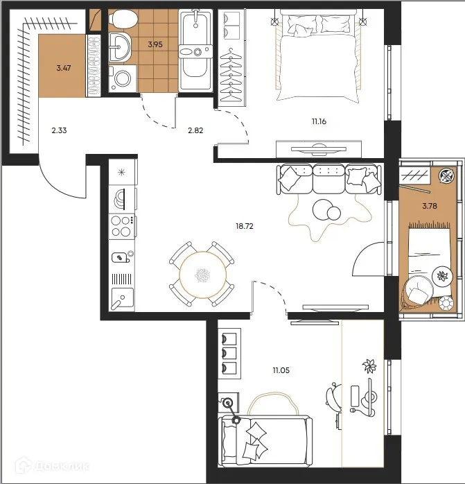 Фото квартиры в ЖК Большая Полянка