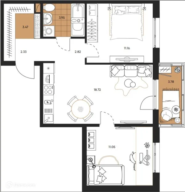 2 комн. квартиры в Южно-Сахалинске новостройки