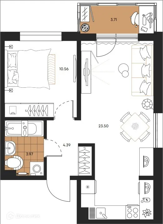 Студия квартиры в Южно-Сахалинске новостройки