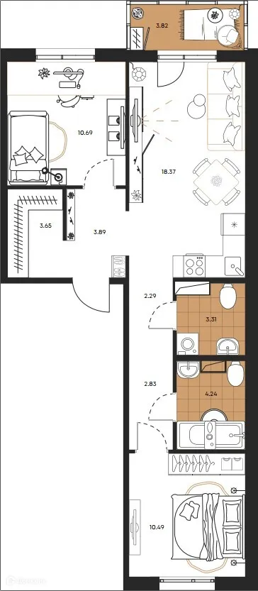 Фото квартиры в ЖК Большая Полянка