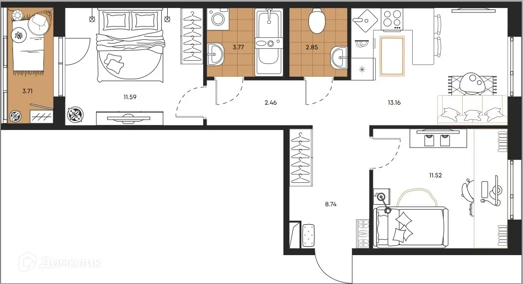 Фото квартиры в ЖК Большая Полянка