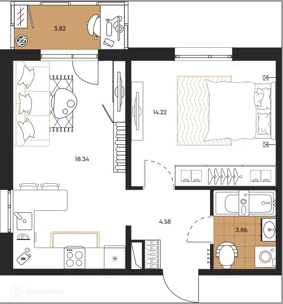 Студия квартиры в Южно-Сахалинске новостройки