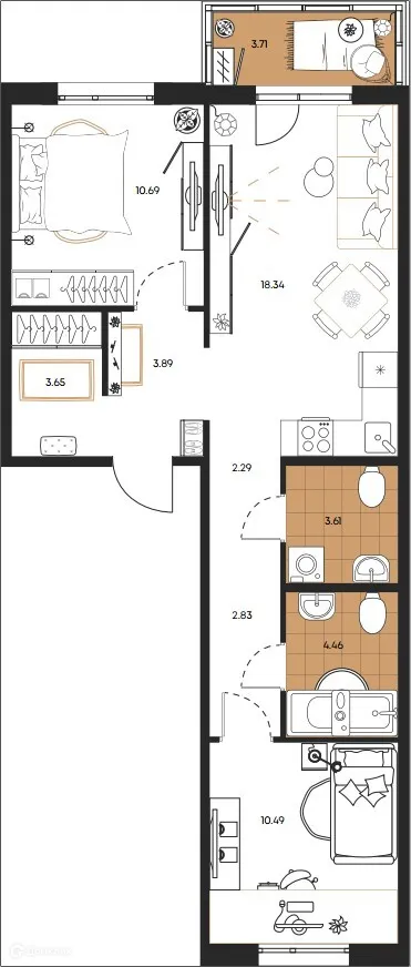 Фото квартиры в ЖК Большая Полянка