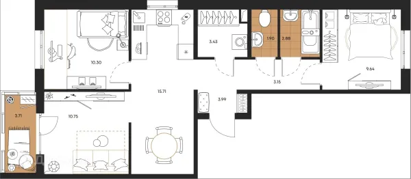 3 комн. квартиры в Южно-Сахалинске новостройки
