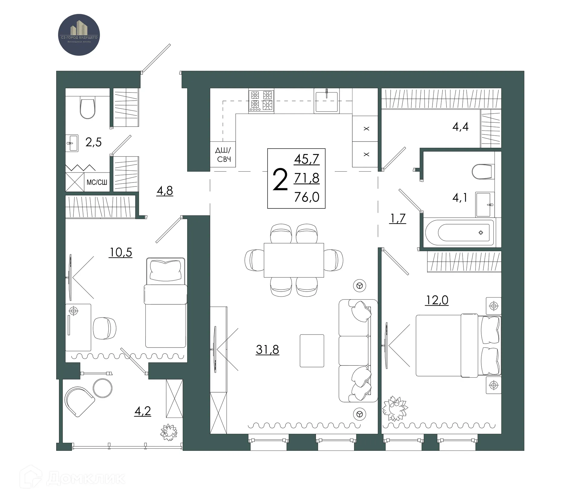 Фото квартиры в ЖК МАСТЕР и МАРГАРИТА