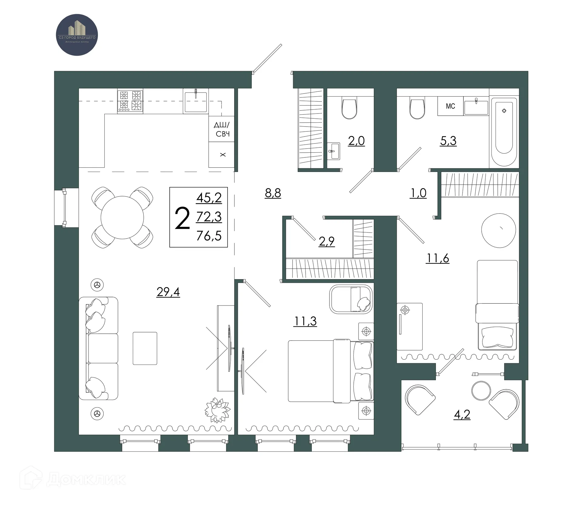 Фото квартиры в ЖК МАСТЕР и МАРГАРИТА