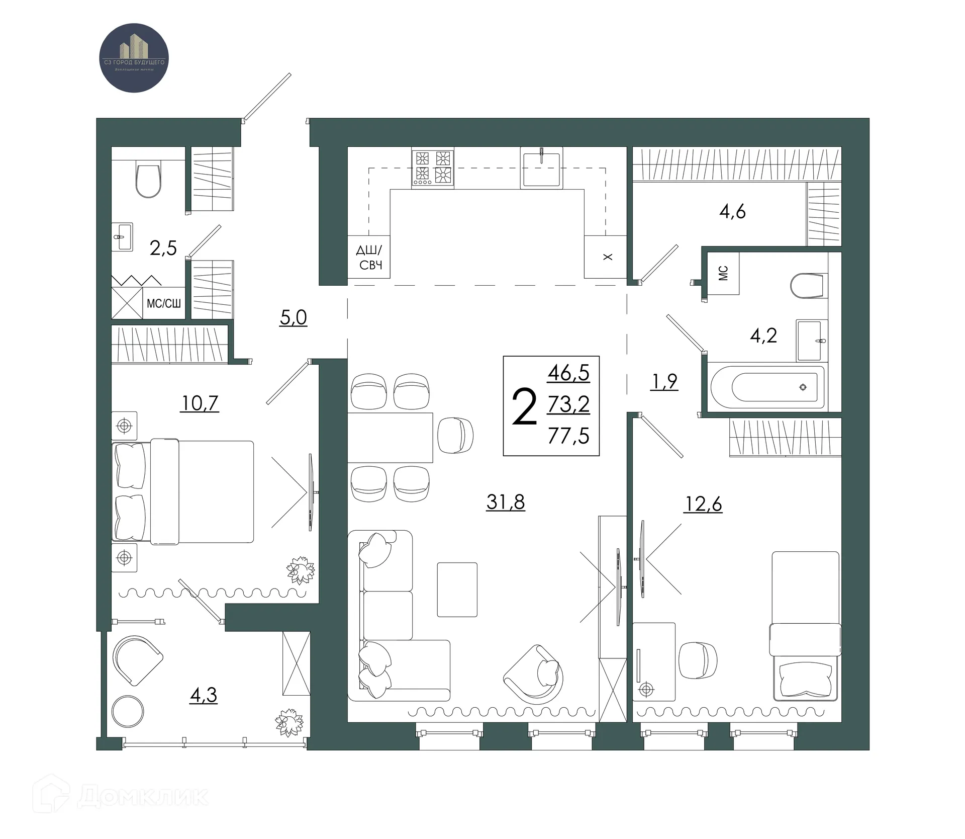 Фото квартиры в ЖК МАСТЕР и МАРГАРИТА