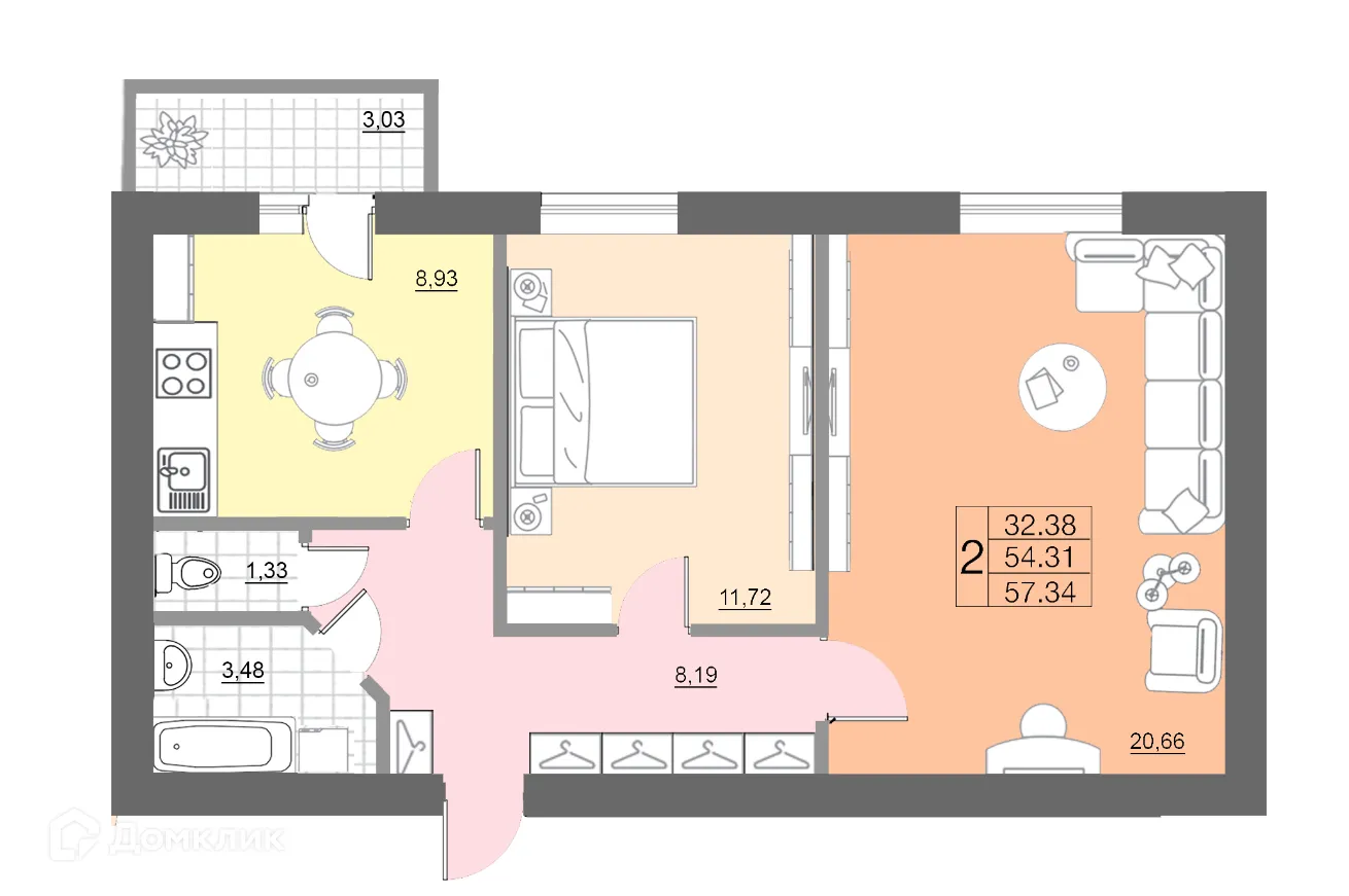 Фото квартиры в ЖК "Лазурный"