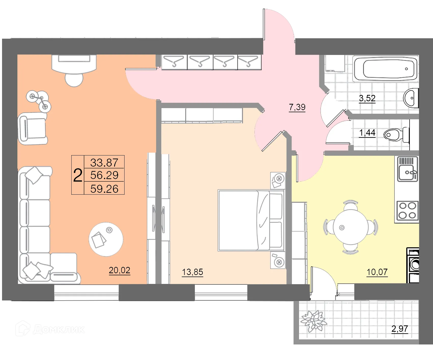 Фото квартиры в ЖК "Лазурный"