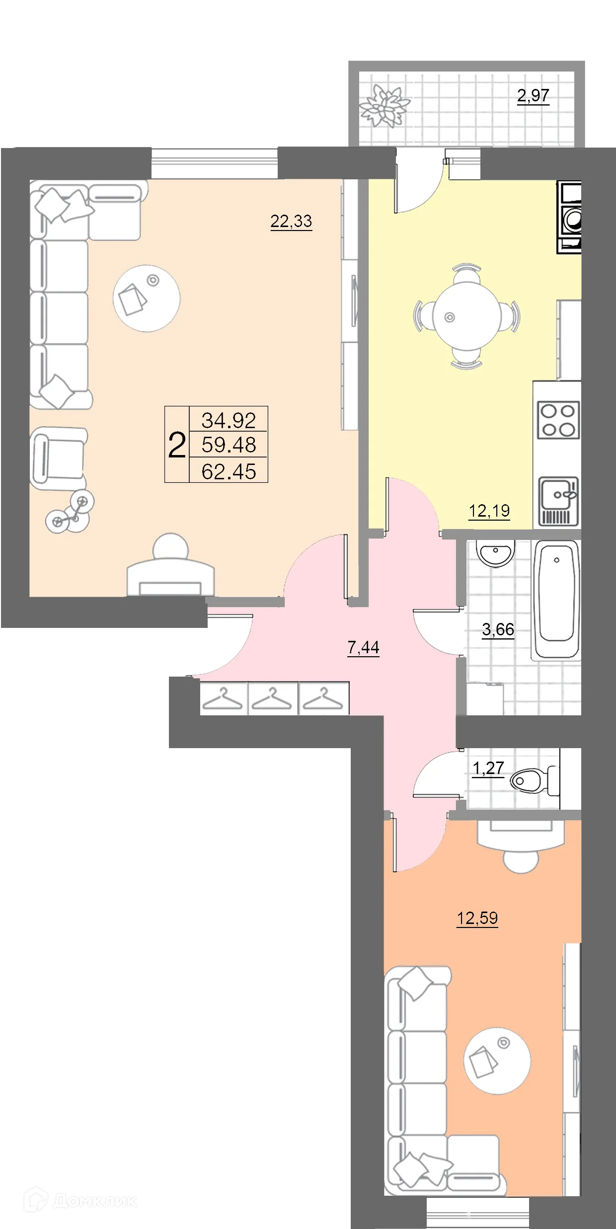 Фото квартиры в ЖК "Лазурный"
