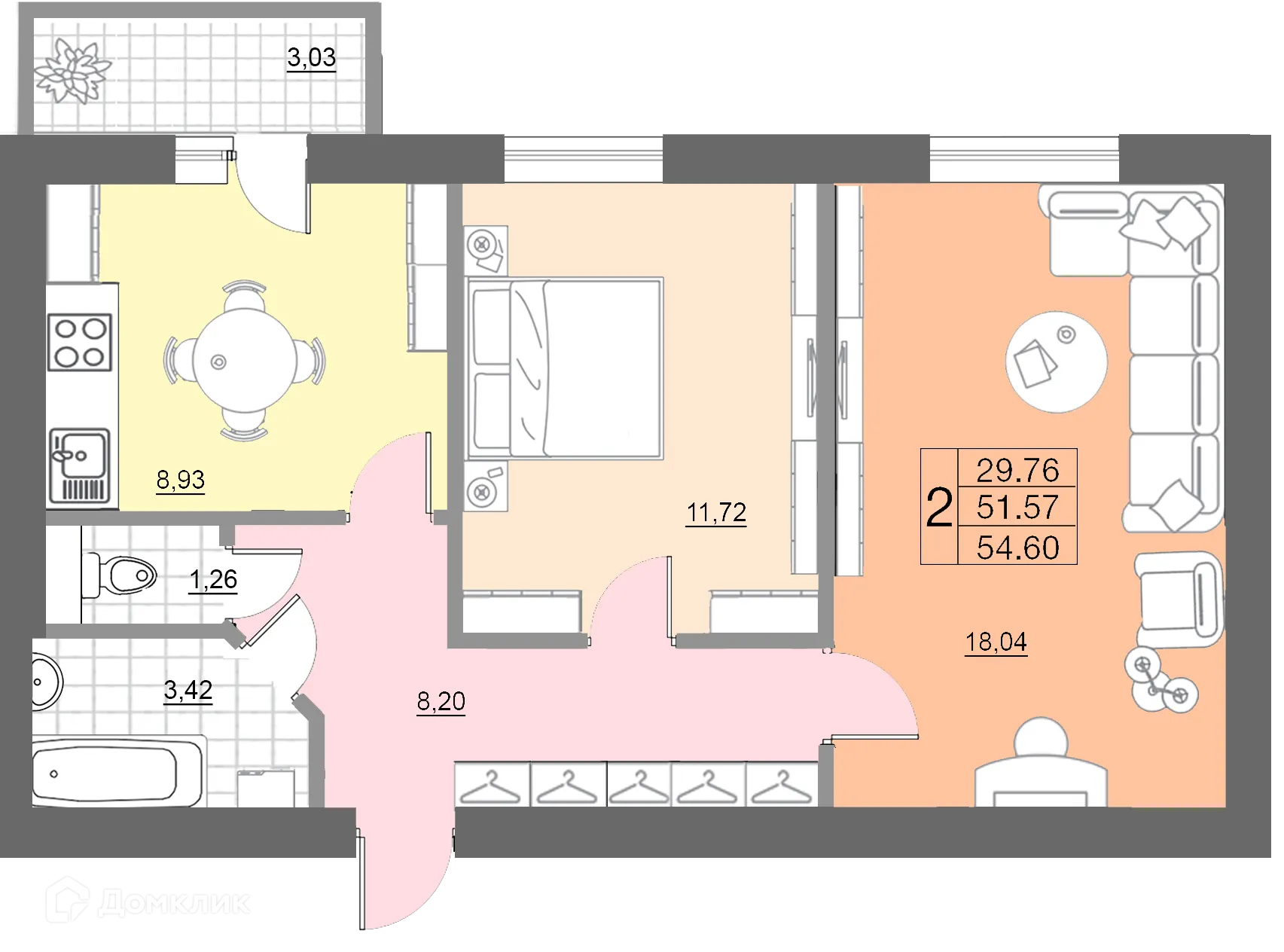 Фото квартиры в ЖК "Лазурный"