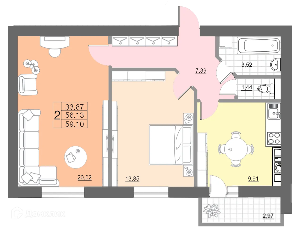 Фото квартиры в ЖК "Лазурный"