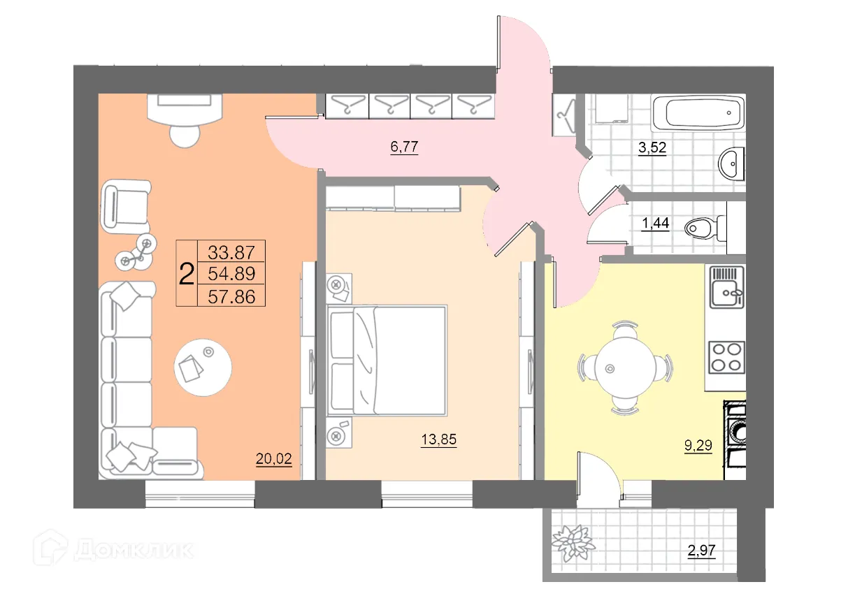 Фото квартиры в ЖК "Лазурный"