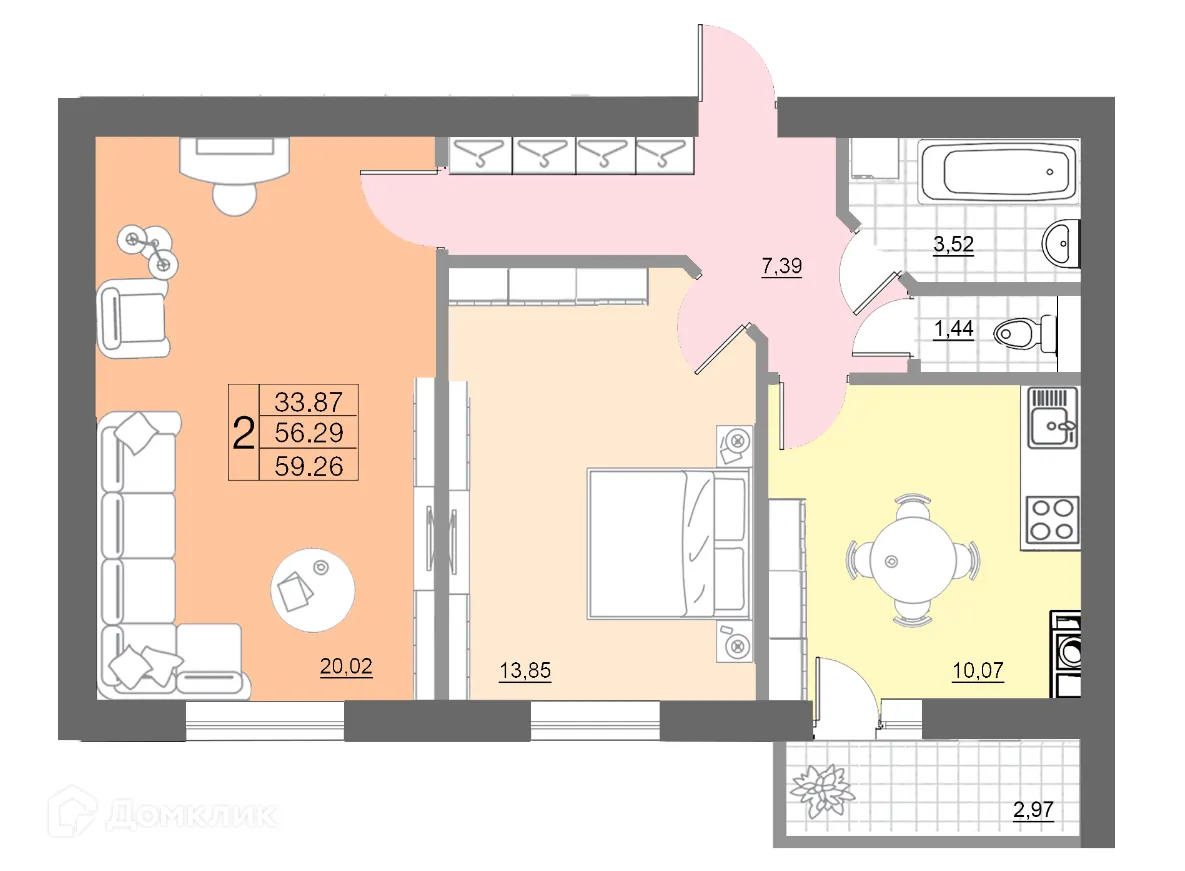 Фото квартиры в ЖК "Лазурный"