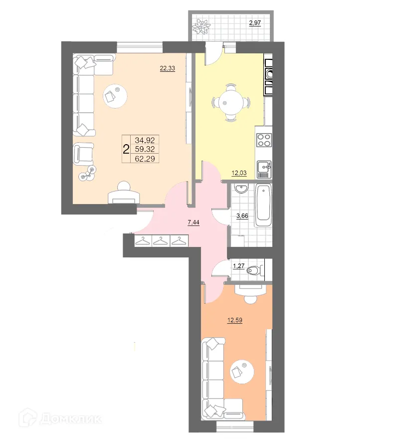 Фото квартиры в ЖК "Лазурный"