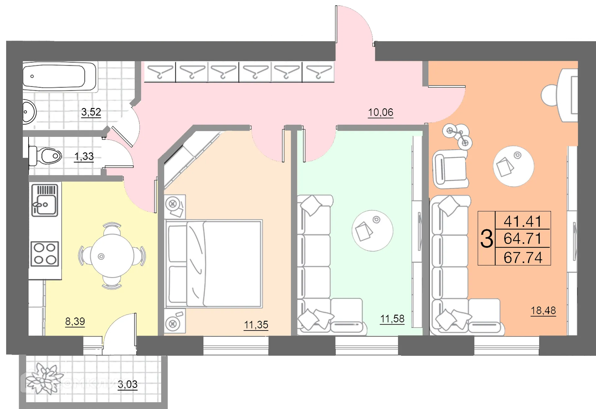 Фото квартиры в ЖК "Новый Смоленск"