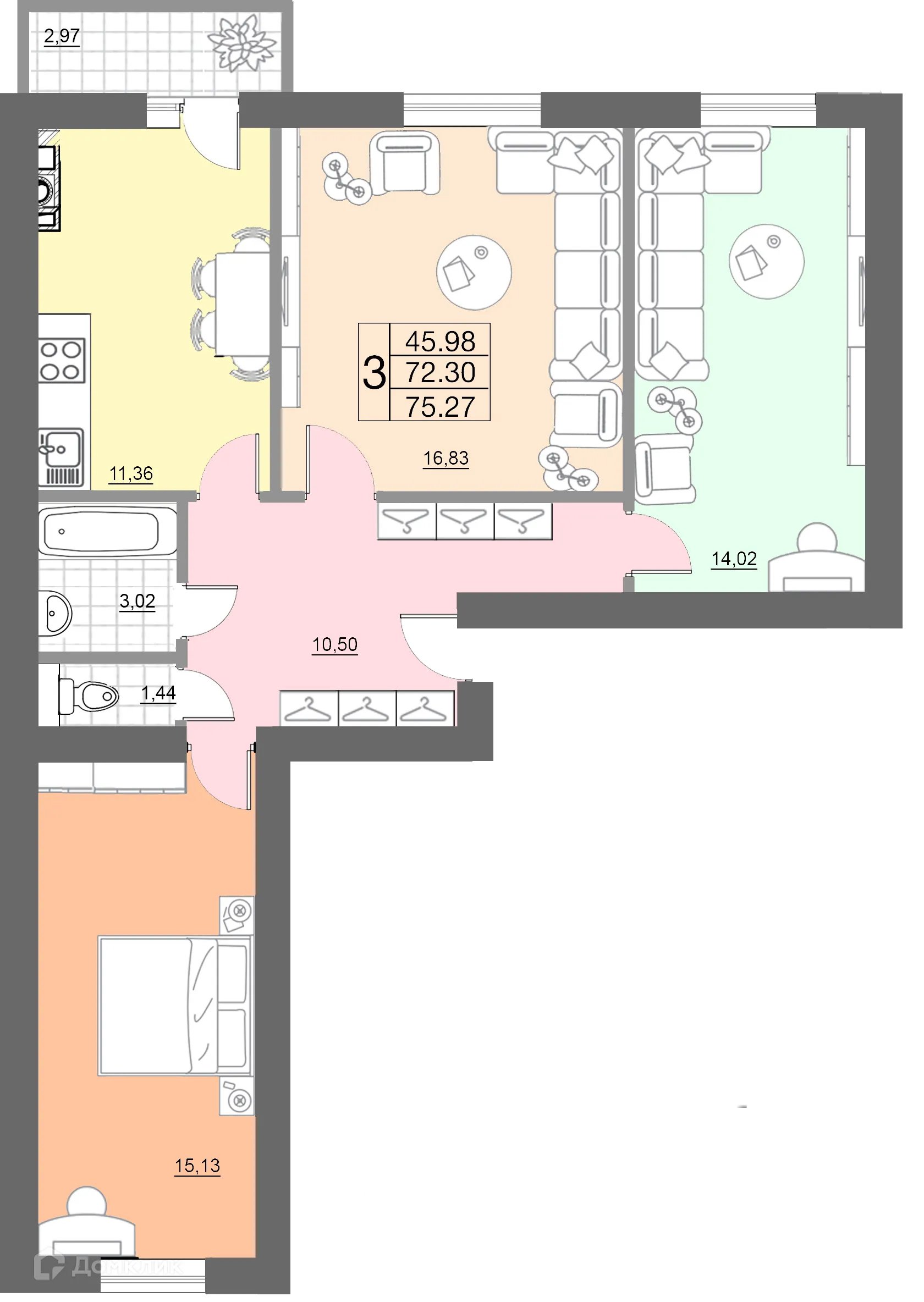 Фото квартиры в ЖК "Новый Смоленск"