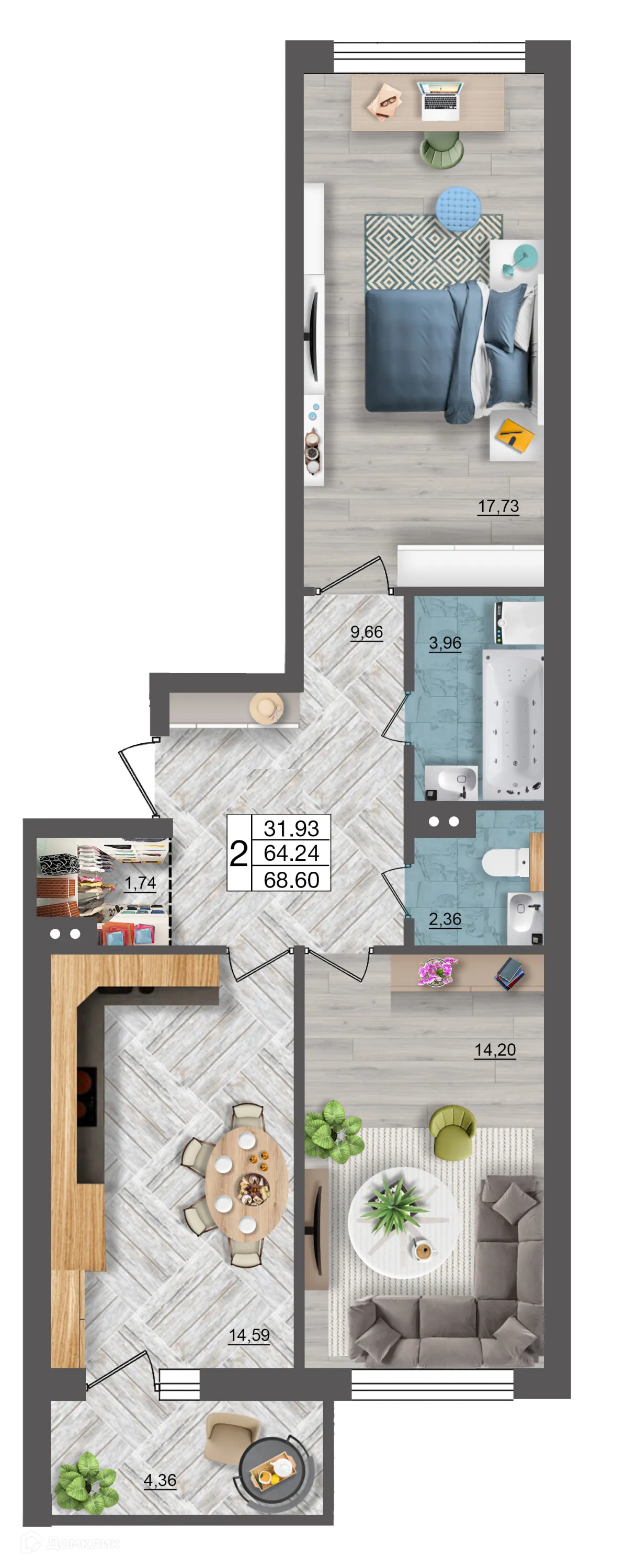 Фото квартиры в ЖК Океан