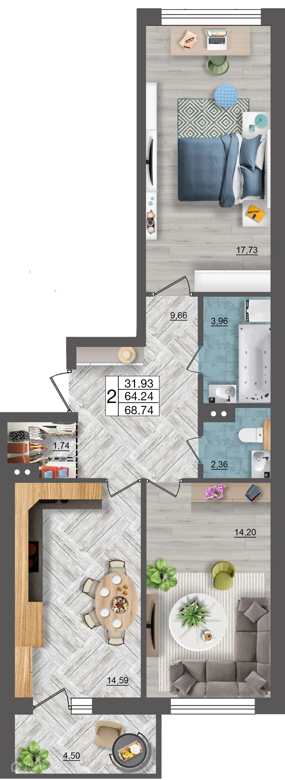 Фото квартиры в ЖК Океан