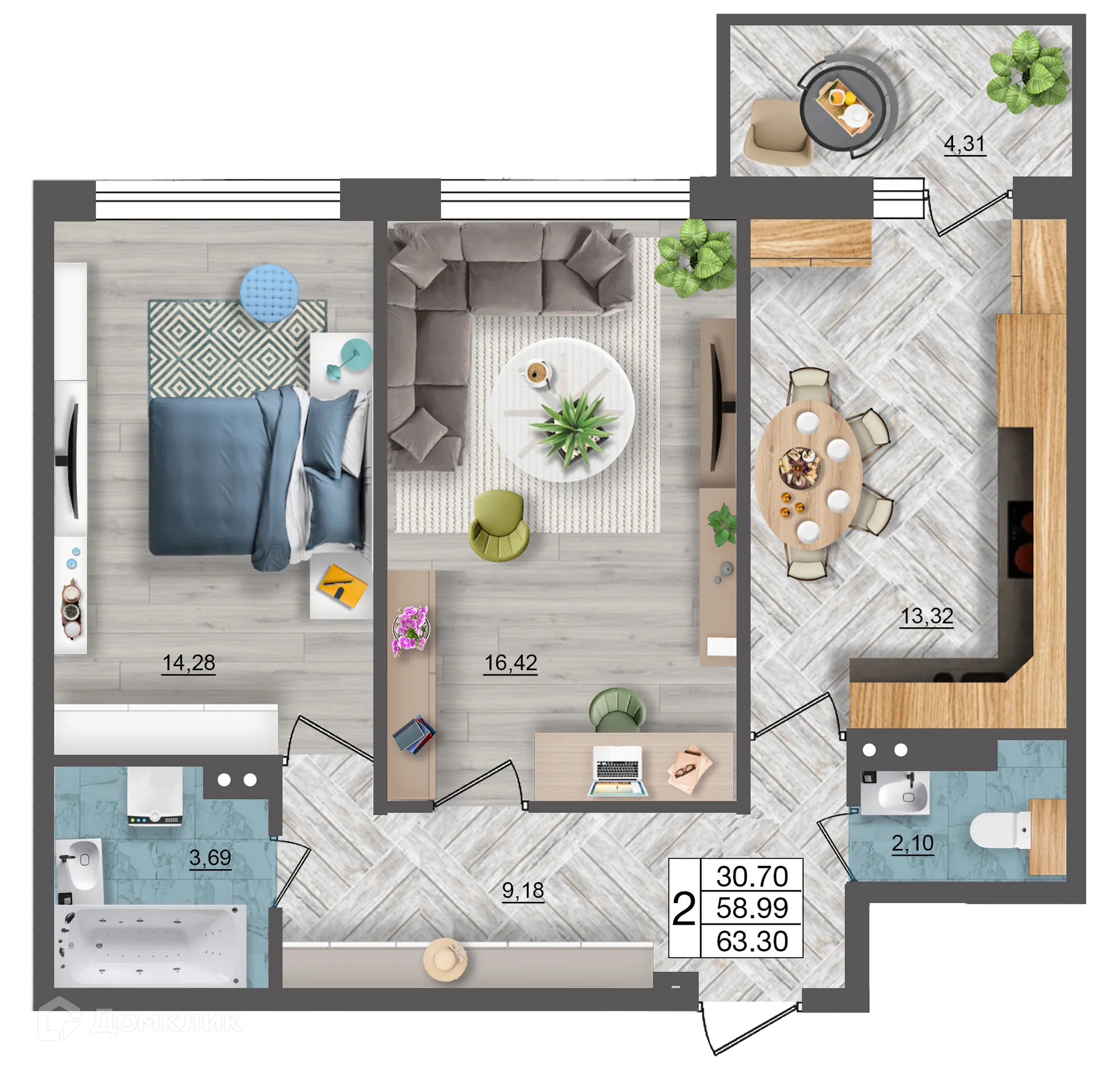 Фото квартиры в ЖК Океан