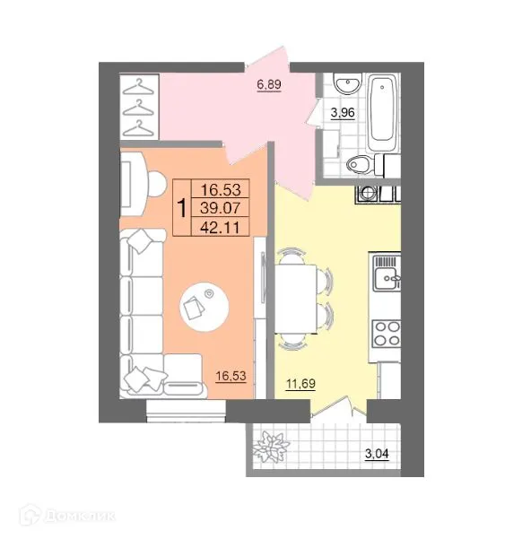 Фото квартиры в ЖК "Самолет"