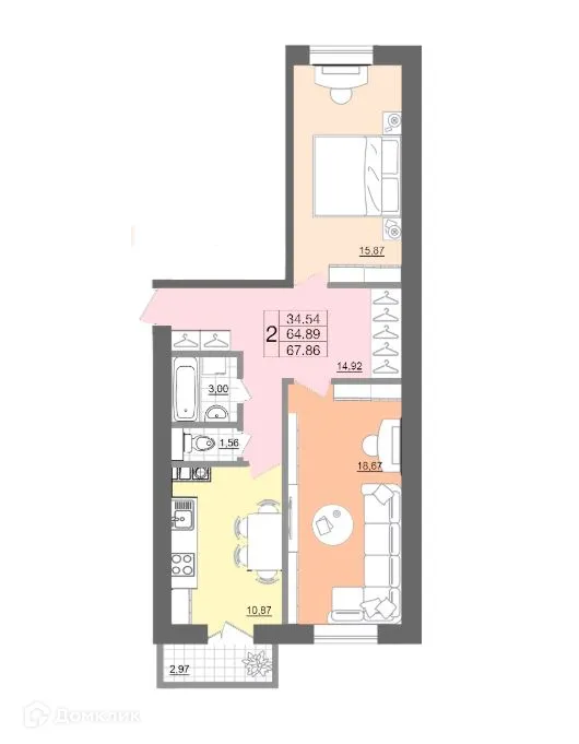 Фото квартиры в ЖК "Самолет"