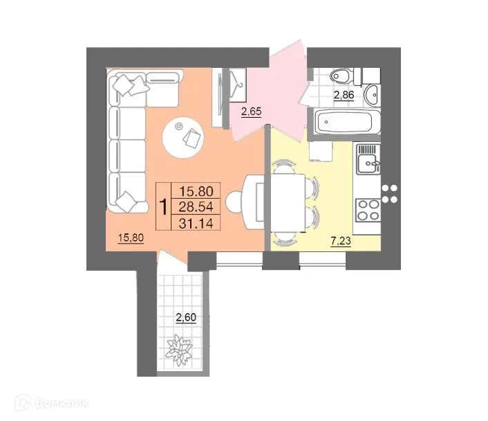 Фото квартиры в ЖК "Самолет"