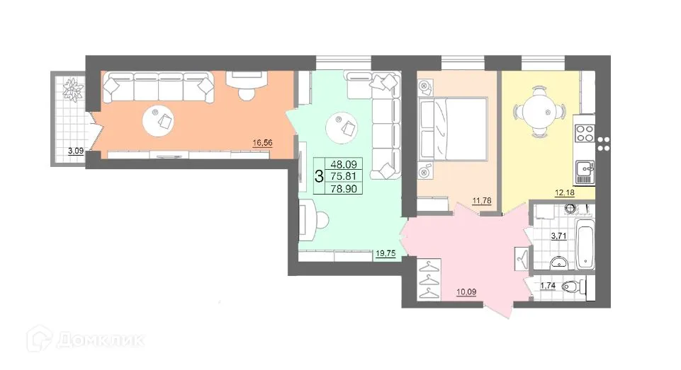 Фото квартиры в ЖК "Самолет"