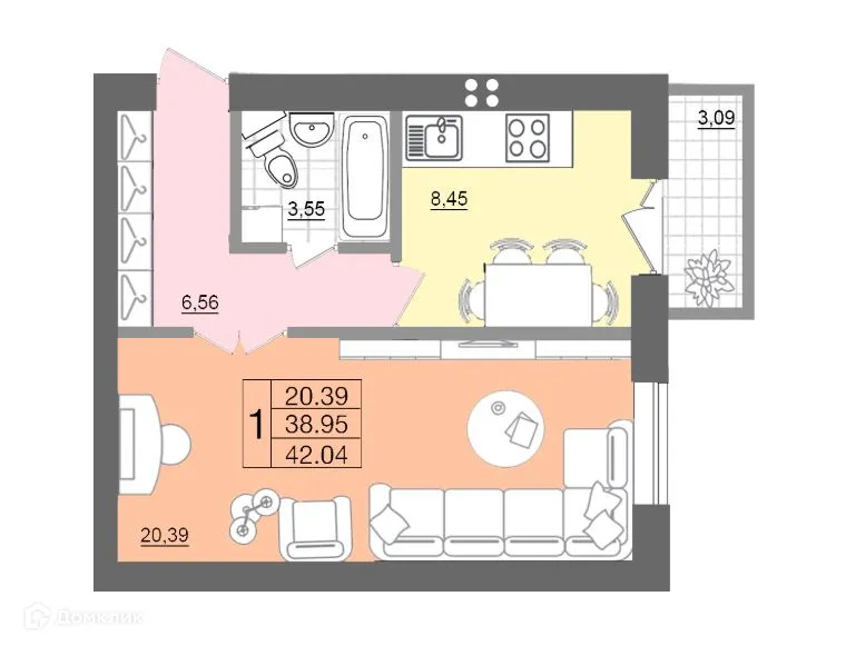 Фото квартиры в ЖК "Самолет"