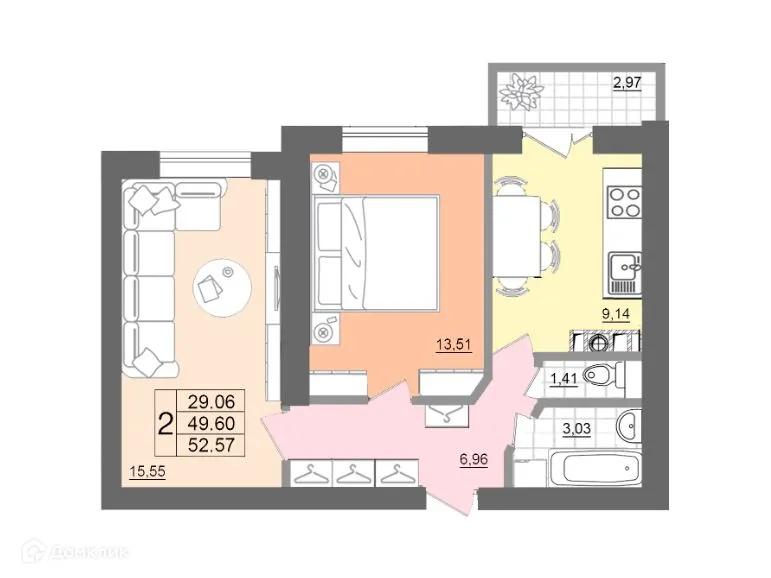 Фото квартиры в ЖК "Самолет"