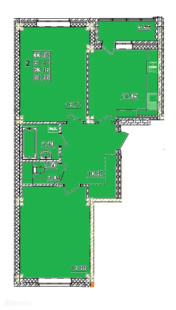 Фото квартиры в ЖК Дом по ул Крупской