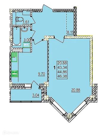 Фото квартиры в ЖК Дом по ул Крупской