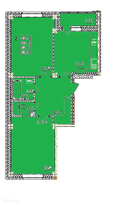 Фото квартиры в ЖК Дом по ул Крупской