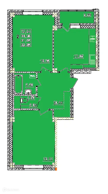 Фото квартиры в ЖК Дом по ул Крупской