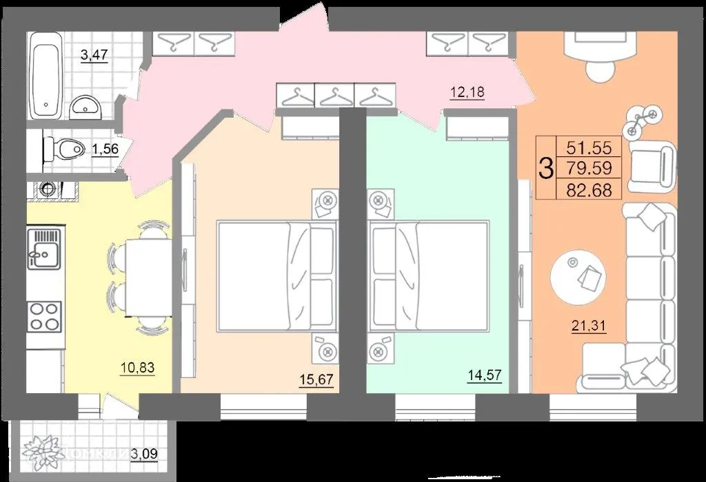 Фото квартиры в ЖК "Европейский"