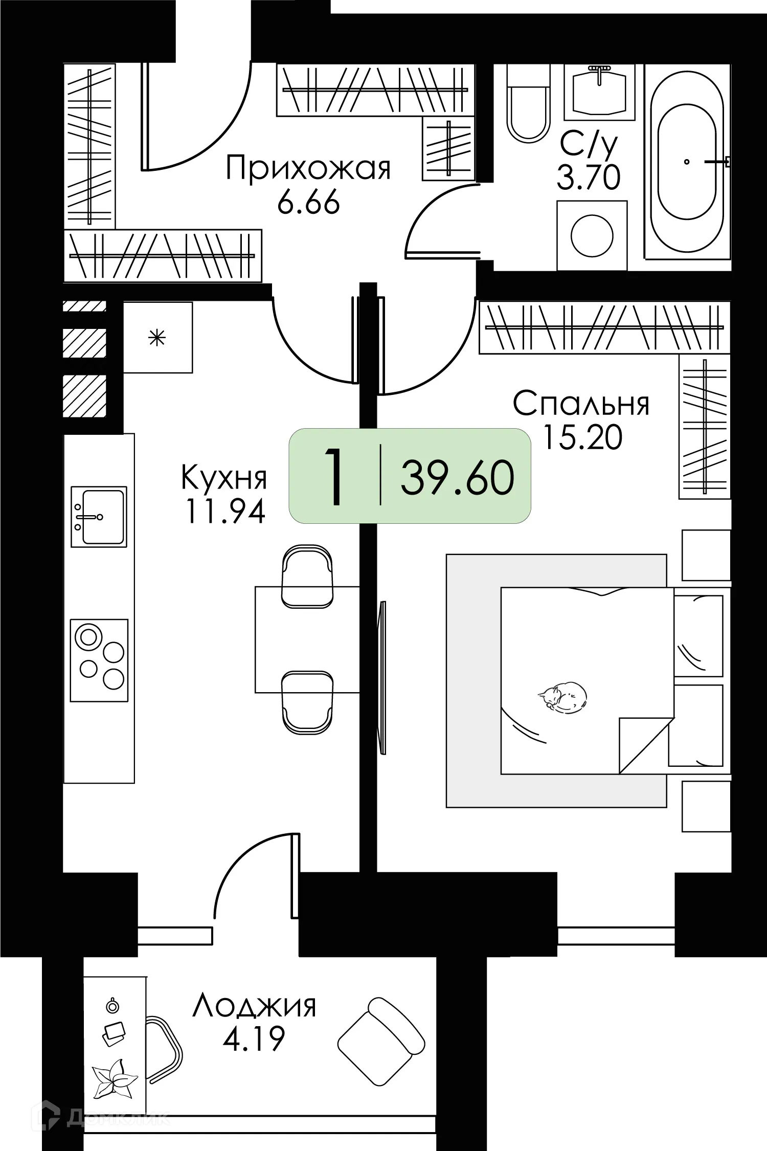 Фото квартиры в ЖК Загорье