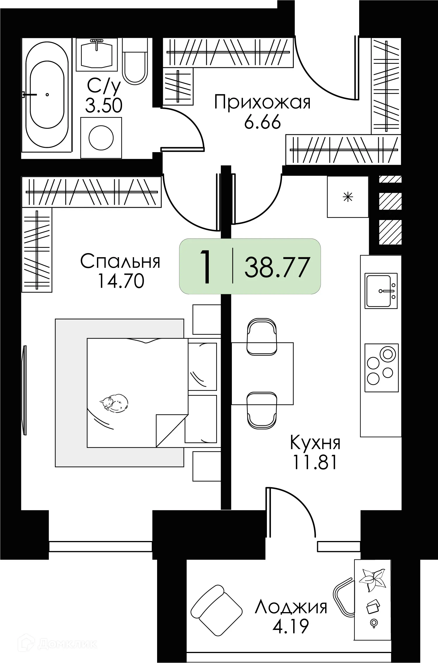 Фото квартиры в ЖК Загорье