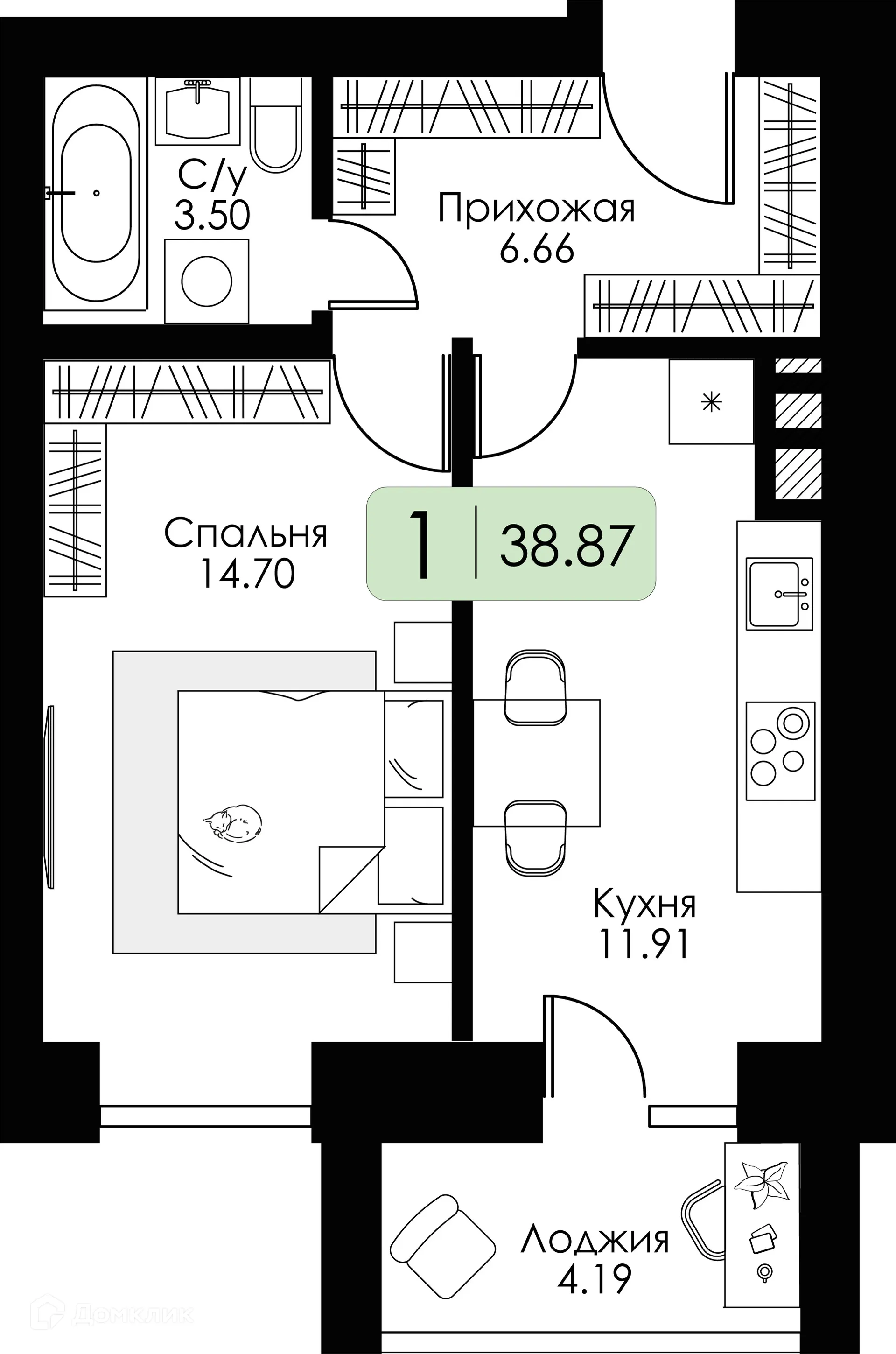 Фото квартиры в ЖК Загорье