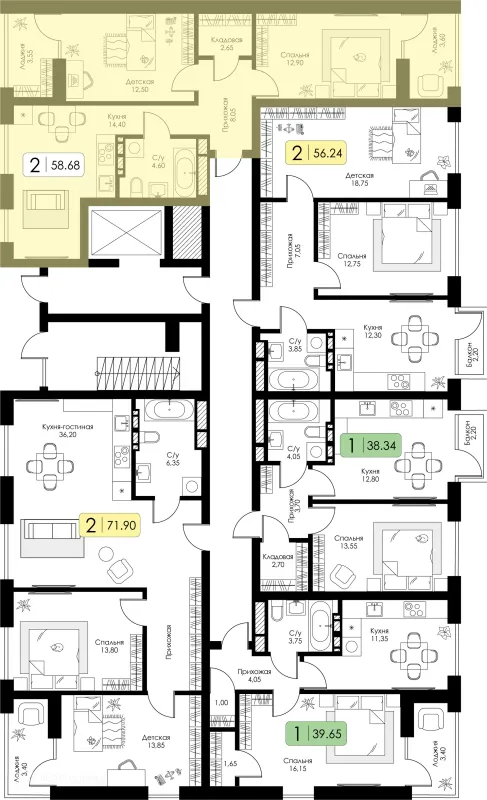 2 комн. в ЖК СреДА