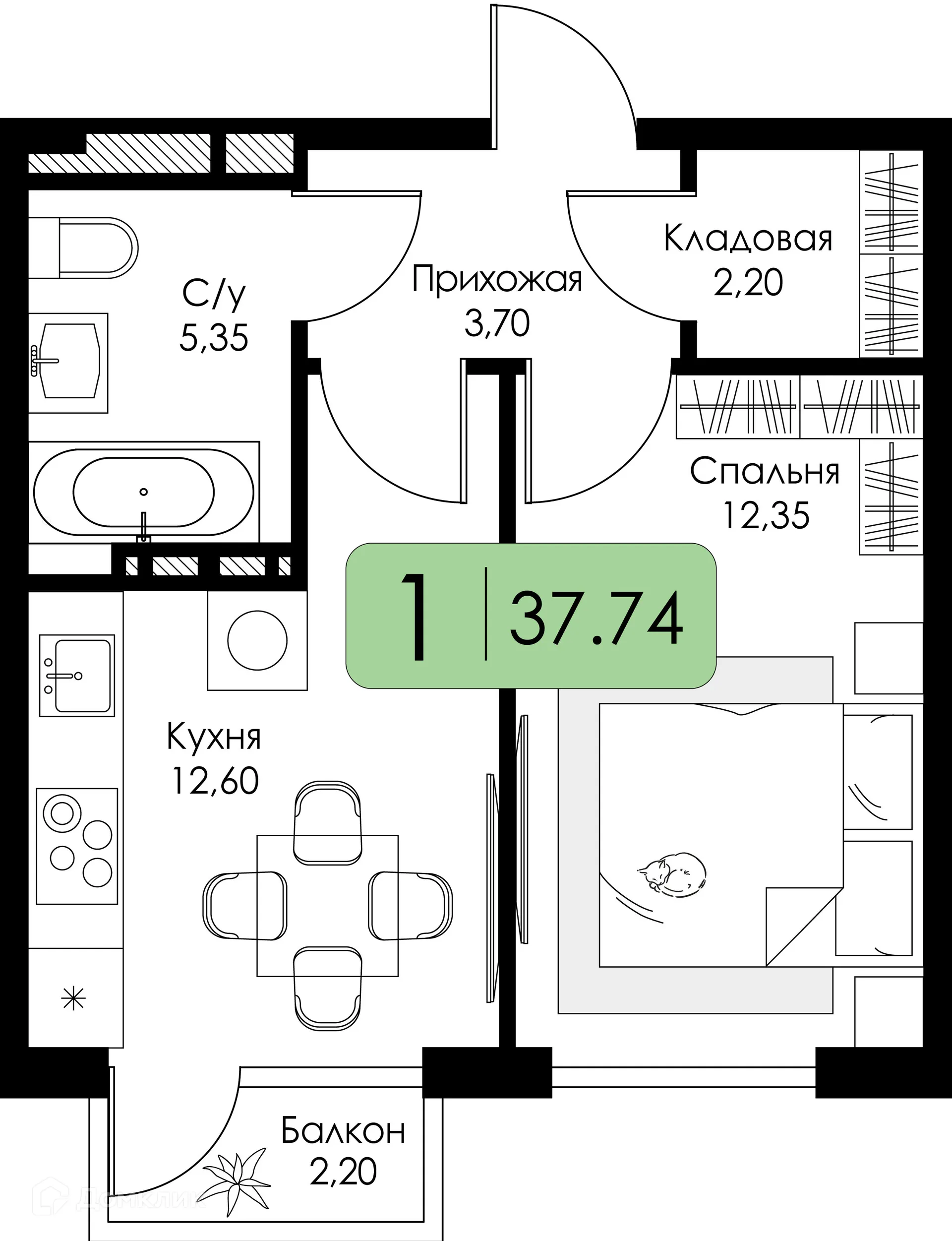 Фото квартиры в ЖК СреДА