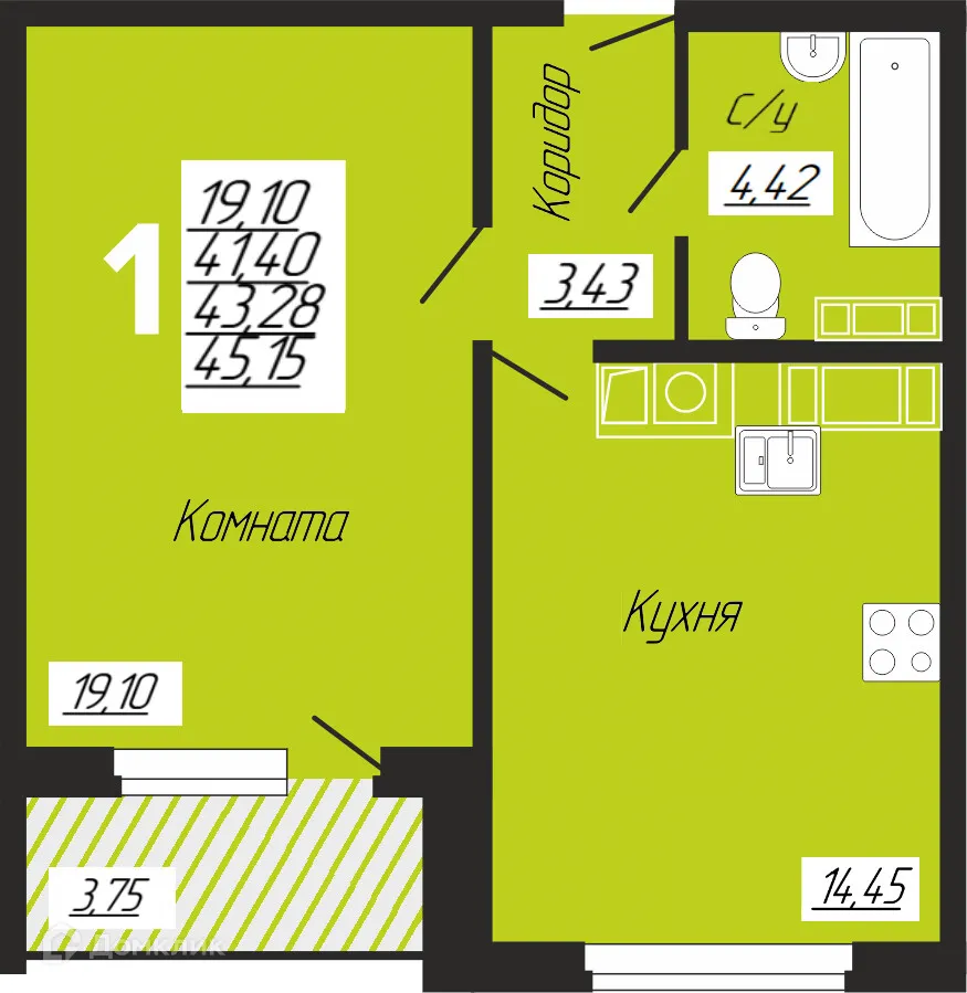 Фото квартиры в ЖК Трио