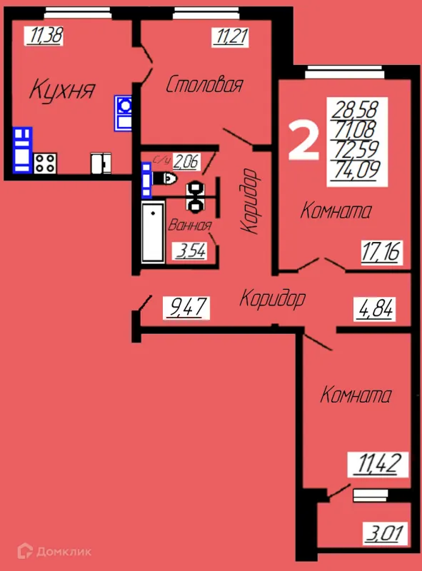 2 комн. квартиры в Смоленске новостройки