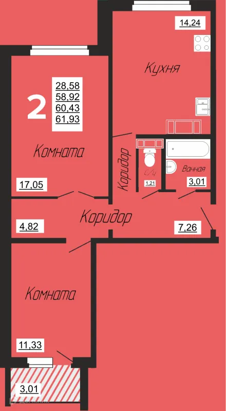2 комн. квартиры в Смоленске новостройки